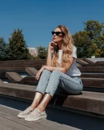 Дамски ежедневни обувки бежови от текстилен материал Midona