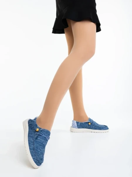 Дамски ежедневни обувки сини от текстилен материал Midona