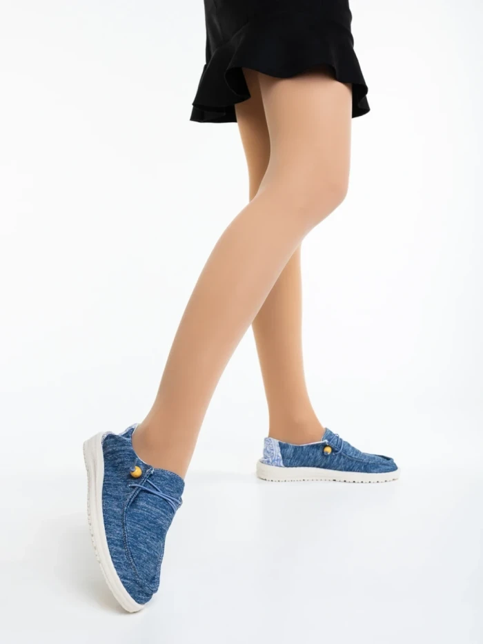 Дамски ежедневни обувки сини от текстилен материал Midona