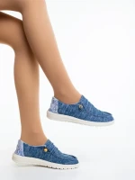 Дамски ежедневни обувки сини от текстилен материал Midona