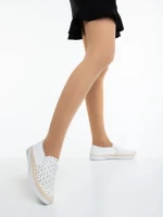 Дамски мокасини бели от екологична кожа Emena