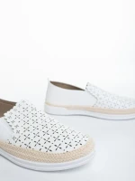 Дамски мокасини бели от екологична кожа Emena