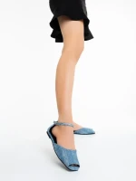 Дамски сандали сини от текстилен материал Elmena