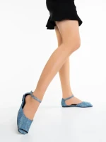 Дамски сандали сини от текстилен материал Elmena