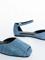 Дамски сандали сини от текстилен материал Elmena