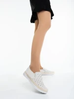 Дамски мокасини бежови от екологична кожа Emena