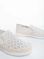 Дамски мокасини бежови от екологична кожа Emena