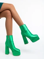 Дамски боти зелени от текстилен материал Zosime