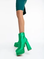 Дамски боти зелени от текстилен материал Zosime