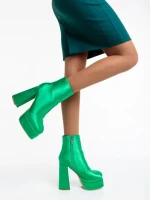Дамски боти зелени от текстилен материал Zosime