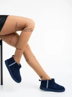 Дамски чизми тъмно сини от текстилен материал Aloani