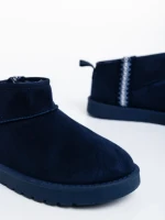 Дамски чизми тъмно сини от текстилен материал Aloani