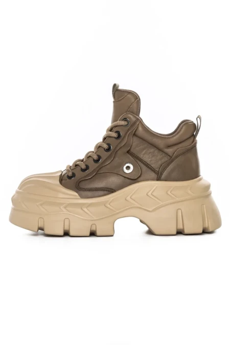 Ghete Dama din piele naturala 5020-1 KHAKI | ADVANCER