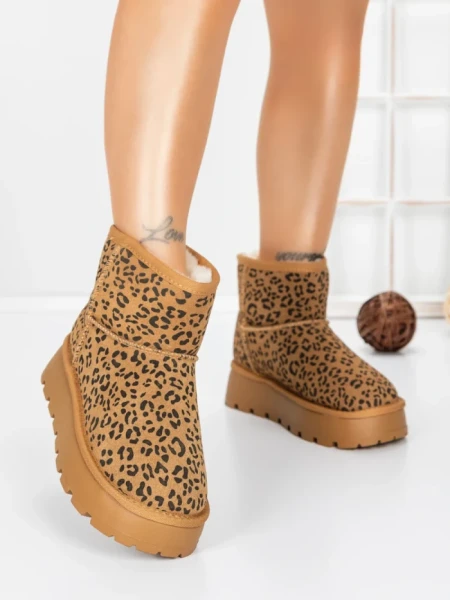 Ghete Dama din piele naturala 5W93 LEOPARD PRINT | PANTOFUL