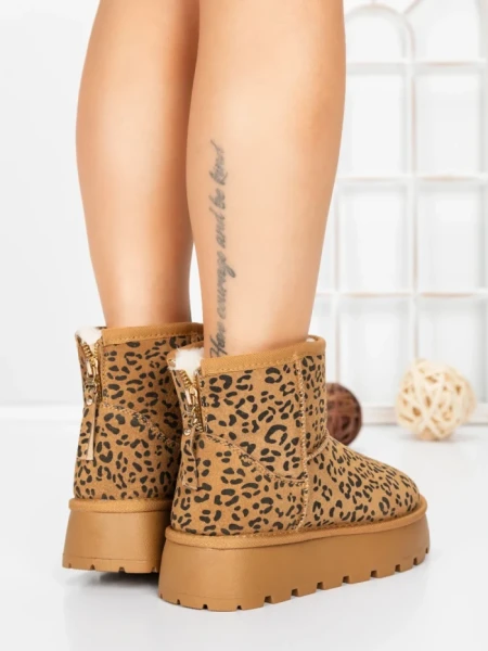 Ghete Dama din piele naturala 5W93 LEOPARD PRINT | PANTOFUL