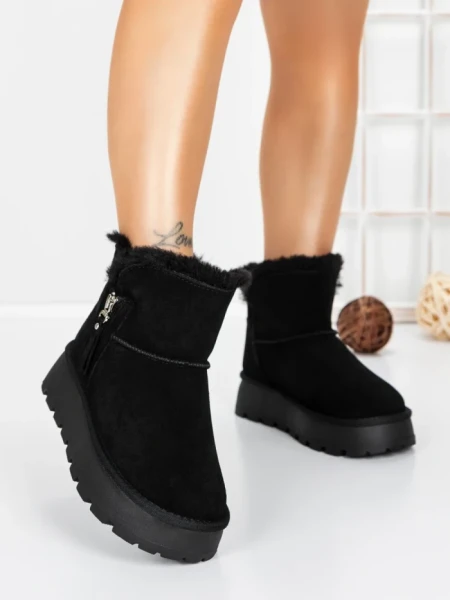 Ghete Dama din piele naturala 5W95 BLACK | PANTOFUL