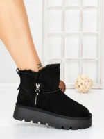 Ghete Dama din piele naturala 5W95 BLACK | PANTOFUL