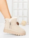 Ghete Dama din piele naturala 5W95 KHAKI | PANTOFUL