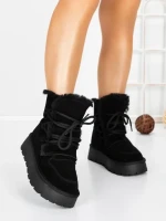 Ghete Dama din piele naturala 5W96 BLACK | PANTOFUL