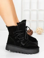 Ghete Dama din piele naturala 5W96 BLACK | PANTOFUL