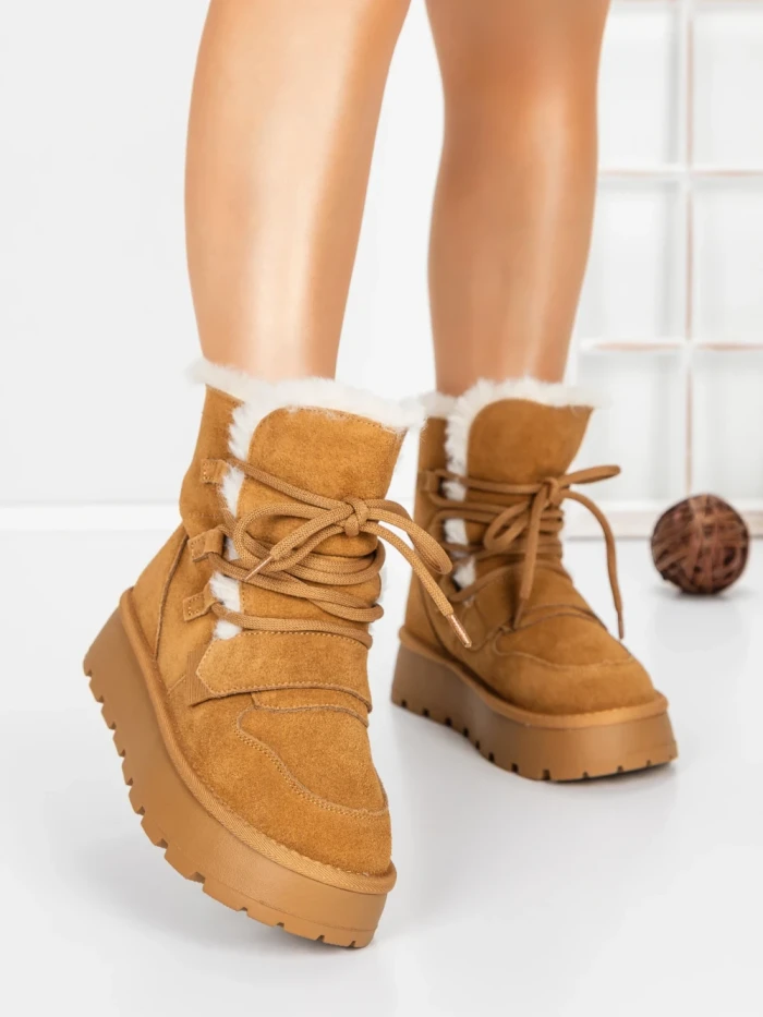 Ghete Dama din piele naturala 5W96 YELLOW | PANTOFUL