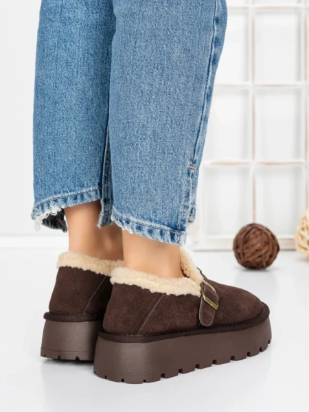 Ghete Dama din piele naturala 5W91 BROWN | PANTOFUL