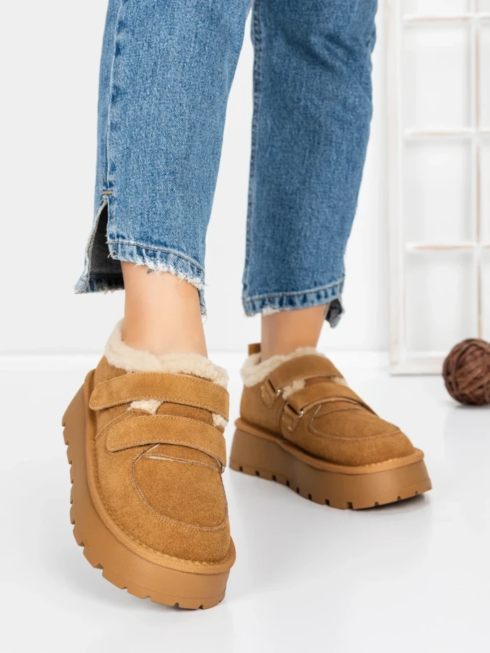 Ghete Dama din piele naturala 5W92 YELLOW | PANTOFUL