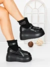 Ghete Dama cu Platforma 56WL12 BLACK | MEI