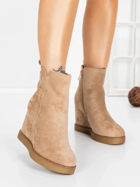 Ghete Dama cu Platforma 5AH51 DARK BEIGE | MEI