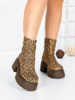 Ghete Dama cu Platforma 5WL77 LEOPARD PRINT | MEI