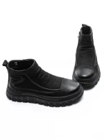 Ghete Barbati din piele naturala 5787 BLACK | ADVANCER