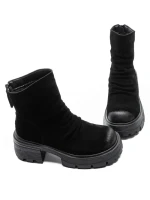 Ghete Dama din piele naturala D28-3F BLACK | ADVANCER
