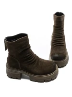 Ghete Dama din piele naturala D28-3F KHAKI | ADVANCER