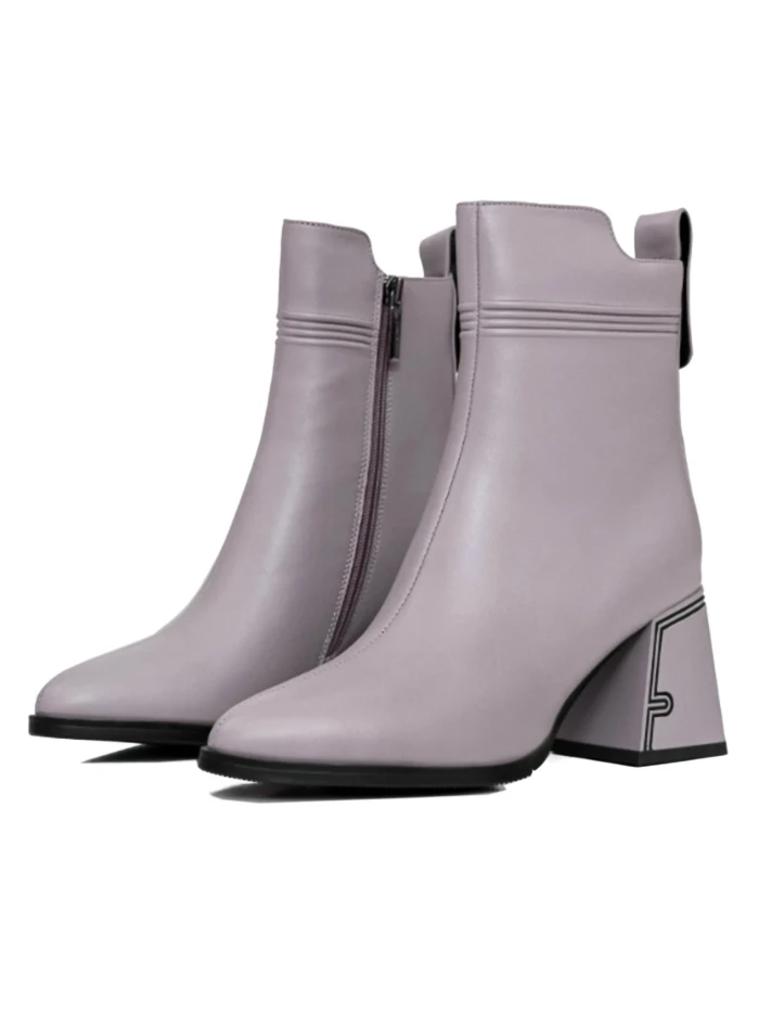 Ботуши с дебел ток K107-55-B81B Сиво » MeiMall.bg