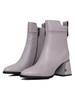 Ботуши с дебел ток K107-55-B81B Сиво » MeiMall.bg