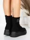 Ghete Dama cu Platforma 5AH59 BLACK | MEI
