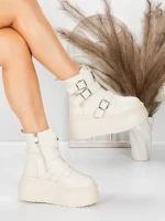 Ghete Dama cu Platforma 56WL13 BEIGE | MEI