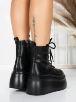 Ghete Dama cu Platforma 56WL16 BLACK | MEI