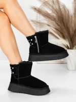 Ghete Dama din piele naturala 5WL105 BLACK | PANTOFUL