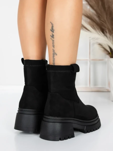 Ghete Dama cu Platforma 5W82 BLACK | MEI