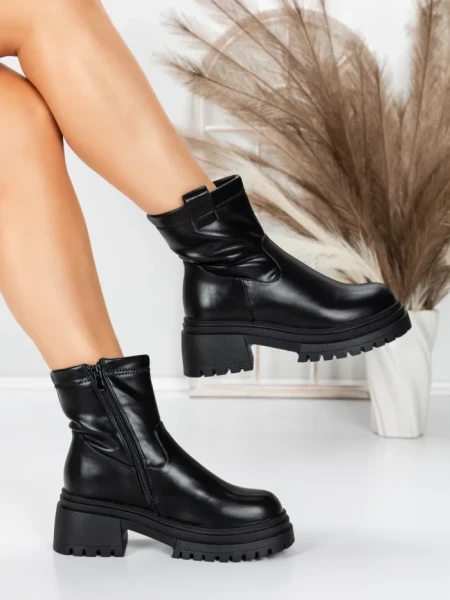 Ghete Dama cu Platforma 5W82 BLACK | MEI