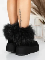 Ghete Dama din piele naturala 3ASJN73 BLACK | PANTOFUL