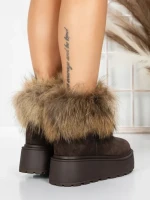 Ghete Dama din piele naturala 3ASJN73 BROWN | PANTOFUL