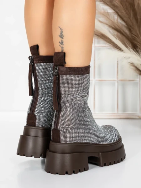 Ghete Dama cu Platforma 5SJN23 BROWN | MEI