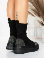 Ghete Dama cu Platforma 5AH66 BLACK-GUNCOLOR | MEI