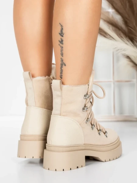 Ghete Dama cu Platforma 5AH67 BEIGE | MEI