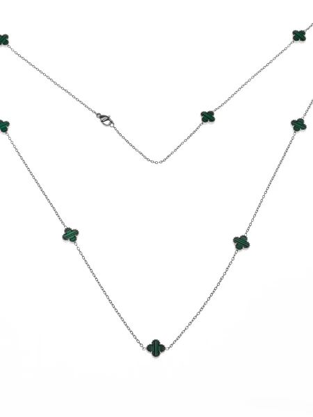 Oгърлица YP-39 Сребро-Зелено | Mei » MeiMall.bg