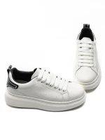 Mъжки спортни обувки от естествена кожа 3221 Бял-Черен... » MeiMall.bg