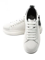 Mъжки спортни обувки от естествена кожа 3221 Бял-Черен... » MeiMall.bg