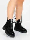 Ghete Dama din piele naturala 52AD7 BLACK | PANTOFUL